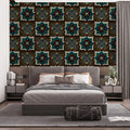 Southwestern Diamond Motif Mural Wallpaper — Rustic Folk Art Print Mural Wallpaper - pure wallpaper artwork