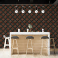 Starry Geometric Pattern Mural Wallpaper — Dark Traditional Motif Mural Wallpaper - pure wallpaper artwork