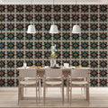 Traditional Floral Motif Mural Wallpaper — Embroidery Inspired Print Mural Wallpaper - pure wallpaper artwork