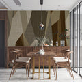 Abstract Geometric Patchwork Mural Wallpaper in Earth Tones Mural Wallpaper - pure wallpaper artwork