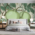 Pomegranate Orchard Mural Wallpaper — Vintage Botanical Illustration Mural Wallpaper - pure wallpaper artwork