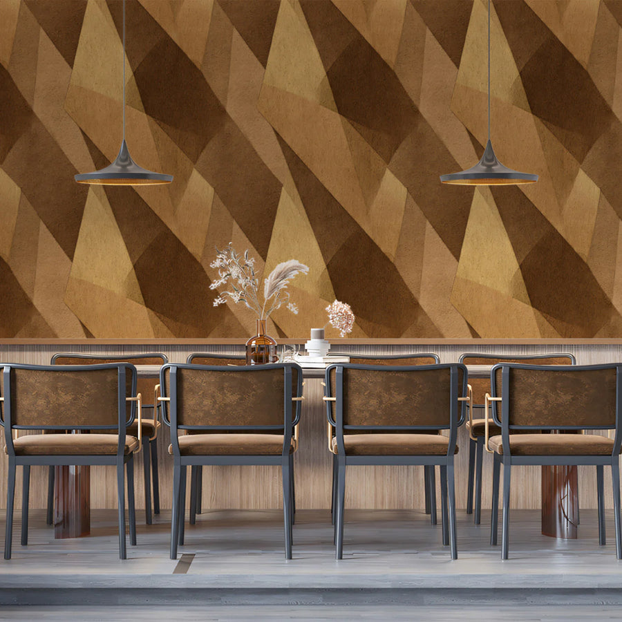 Abstract Geometric Segment Mural Wallpaper — Earthy Modern Tones Mural Wallpaper