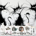 Ink Splatter Cat Sketch Mural Wallpaper — Playful Abstract Art Mural Wallpaper - pure wallpaper artwork