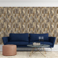 Geometric Prism Woodgrain Mural Wallpaper — Earthy Abstract Mural Wallpaper - pure wallpaper artwork