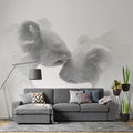 Koala Line Art Mural Wallpaper — Minimalist Monochrome Portrait Mural Wallpaper - pure wallpaper artwork