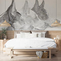 Abstract Canine Profile Mural Wallpaper — Modern Fine Line Art Mural Wallpaper - pure wallpaper artwork