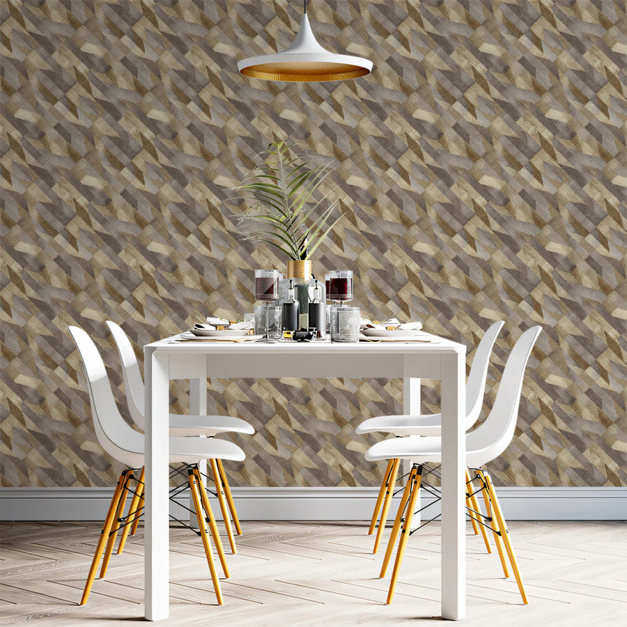 Prism Geometric Mural Wallpaper — Warm Neutral Abstract Texture Mural Wallpaper