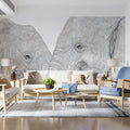 Elephant Embrace Mural Wallpaper — Minimalist Line Art Sketch Mural Wallpaper - pure wallpaper artwork