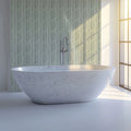 Sculptural Ovoid Column Mural Wallpaper — Modern Sage Green Mural Wallpaper - pure wallpaper artwork