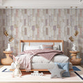Layered Capsule Geometric Mural Wallpaper in Pastel Tones Mural Wallpaper - pure wallpaper artwork