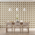 Interlocking Arch Mosaic Mural Wallpaper — Neutral Geometric Print Mural Wallpaper - pure wallpaper artwork