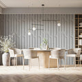 Minimalist Vertical Capsule Grid Mural Wallpaper — Architectural White Mural Wallpaper - pure wallpaper artwork