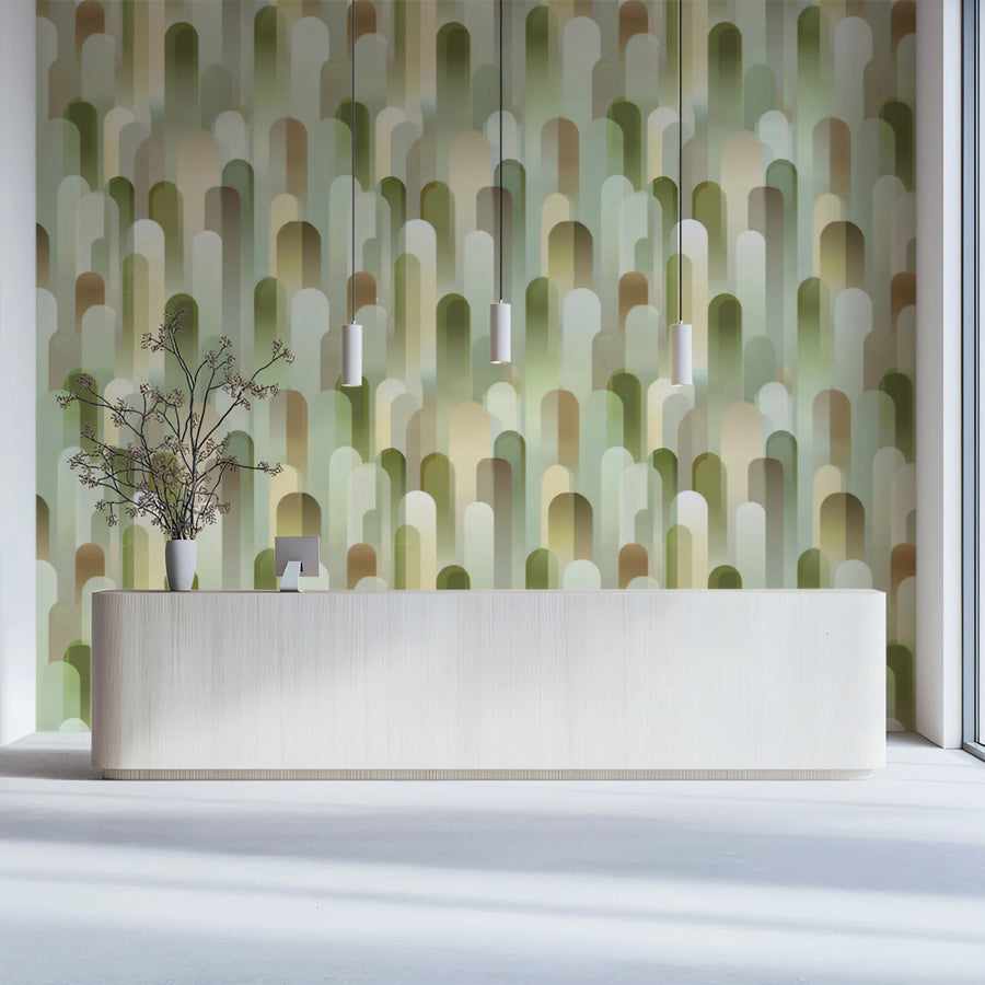Stacked Capsule Mural Wallpaper — Ethereal Earthy Neutrals Mural Wallpaper