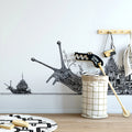 Snail Temple Procession Mural Wallpaper — Surreal Ink Illustration Mural Wallpaper - pure wallpaper artwork