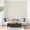 Art Deco Fan Arch Mural Wallpaper in Warm Pale Neutral Mural Wallpaper - pure wallpaper artwork
