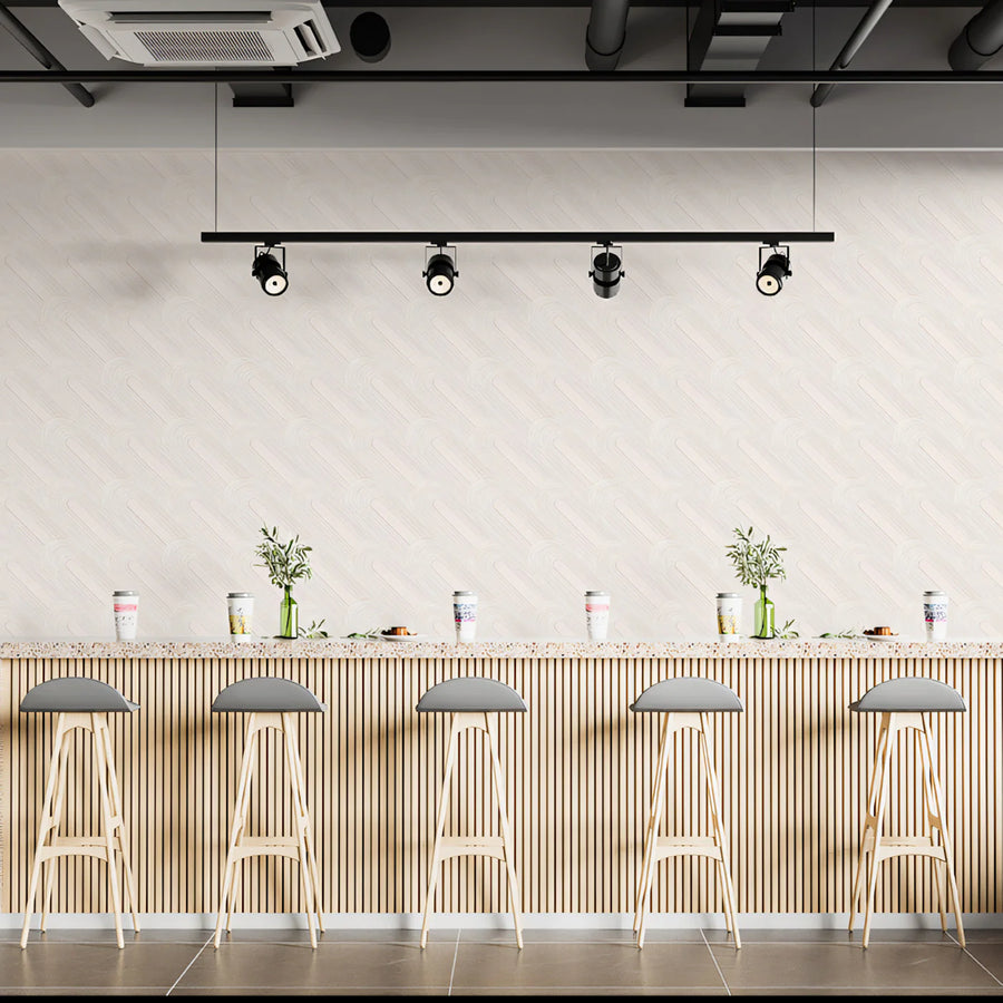 Minimalist Fluted Arch Mural Wallpaper — Soft Architectural Texture Mural Wallpaper