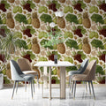 Vintage Botanical Fruit Mural Wallpaper — Engraved Orchard Design Mural Wallpaper - pure wallpaper artwork