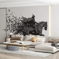 Galloping Knight Dissolving into Ravens Mural Wallpaper - pure wallpaper artwork