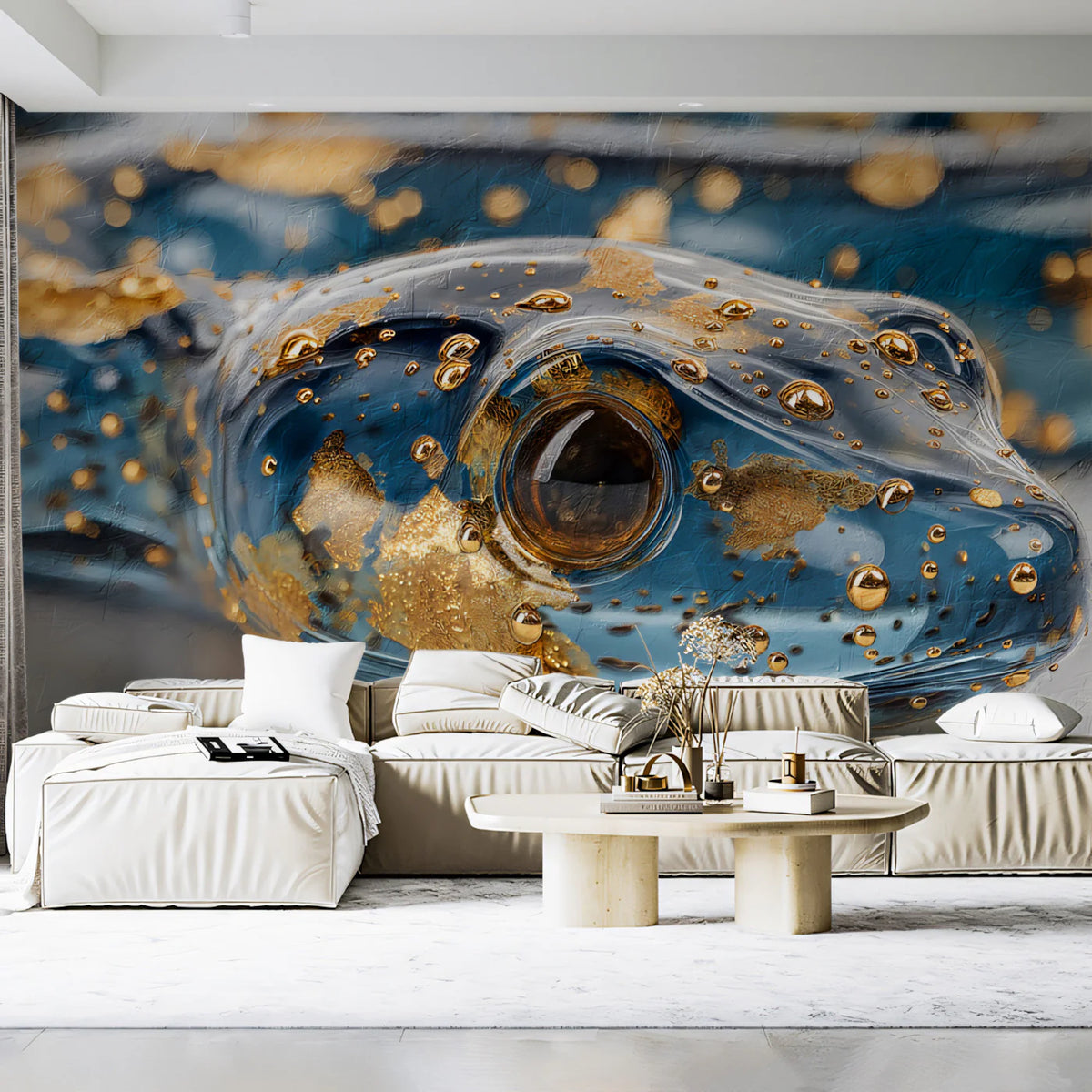 Gilded Serpent Macro Mural Wallpaper — Luxury Metallic Art Mural Wallpaper - pure wallpaper artwork