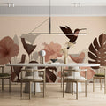 Vintage Tropical Garden Mural Wallpaper in Sepia Tones Mural Wallpaper - pure wallpaper artwork