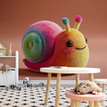 Fuzzy Rainbow Snail Mural Wallpaper — Whimsical Character Art Mural Wallpaper - pure wallpaper artwork