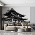Imperial Palace Architectural Sketch Mural Wallpaper —Monochrome Mural Wallpaper - pure wallpaper artwork