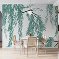 Cascading Willow Branch Mural Wallpaper — Minimalist Botanical Art Mural Wallpaper - pure wallpaper artwork