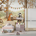 Forest Tea Party Woodland Animal Mural Wallpaper — Whimsical Decor Mural Wallpaper - pure wallpaper artwork