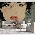Urban Fashion Sketch Mural Wallpaper — Artistic Sage Portrait Mural Wallpaper - pure wallpaper artwork