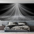Stellar Radiance Light Beam Mural Wallpaper — Dramatic Monochrome Mural Wallpaper - pure wallpaper artwork