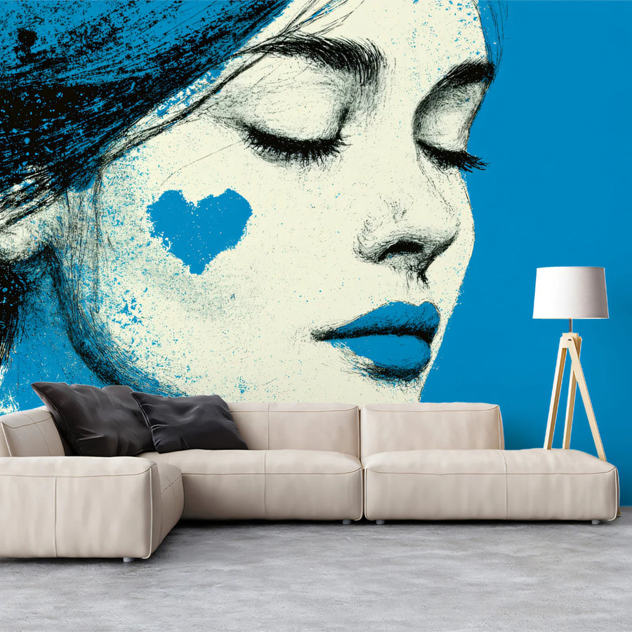 Urban Pop Art Portrait Mural Wallpaper —Vibrant Street Style Mural Wallpaper