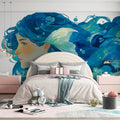 Ocean Wave Portrait Mural Wallpaper — Fluid Feminine Art Mural Wallpaper - pure wallpaper artwork