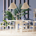 Palm Frond Mural Wallpaper — Modern Tropical Striped Design Mural Wallpaper - pure wallpaper artwork