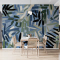 Abstract Painted Brushstroke Mural Wallpaper in Blue and Green Mural Wallpaper - pure wallpaper artwork