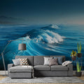 Ocean Wave Oil Painting Mural Wallpaper — Coastal Art Decor Mural Wallpaper - pure wallpaper artwork