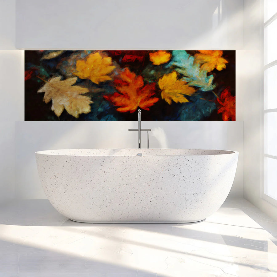 Autumn Leaves Oil Painting Mural Wallpaper — Impressionistic Art Mural Wallpaper
