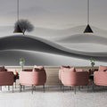 Solitary Tree in Desert Dunes Mural Wallpaper — Minimalist Landscape Mural Wallpaper - pure wallpaper artwork