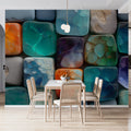 Vibrant Mosaic Tile Mural Wallpaper — Abstract Geometric Art Mural Wallpaper - pure wallpaper artwork
