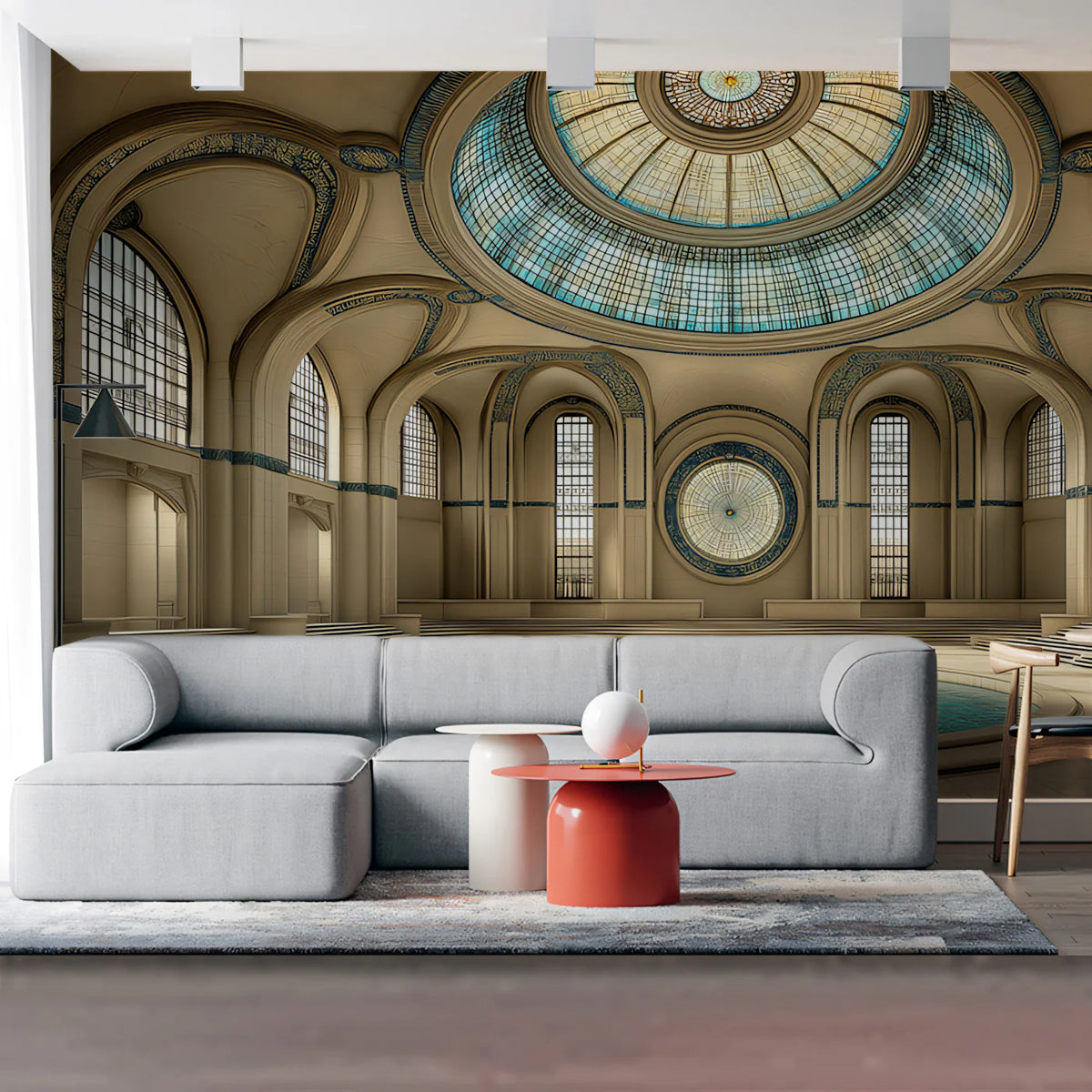 Grand Classical Dome Hall Mural Wallpaper — Architectural Grandeur Mural Wallpaper - pure wallpaper artwork