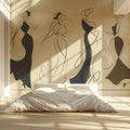 Fashion Silhouette Line Art Mural Wallpaper — Minimalist Chic Style Mural Wallpaper - pure wallpaper artwork