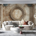 Neoclassical Architectural Relief Mural Wallpaper — Vintage Stone Mural Wallpaper - pure wallpaper artwork