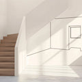 Architectural Perspective Mural Wallpaper — Minimalist Line Art Mural Wallpaper - pure wallpaper artwork
