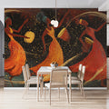 African Drum Dance Mural Wallpaper — Artistic Night Celebration Art Mural Wallpaper - pure wallpaper artwork