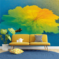 Floating Lotus Leaf Mural Wallpaper — Surreal Lake Waterscape Mural Wallpaper - pure wallpaper artwork