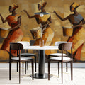 African Drummer Mural Wallpaper — Expressive Oil Painting Motif Mural Wallpaper - pure wallpaper artwork