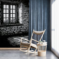 Rustic Stone Sketch Mural Wallpaper — Monochrome Shadow Art Mural Wallpaper - pure wallpaper artwork