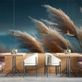 Pampas Grass Landscape Mural Wallpaper — Moody Cinematic Style Mural Wallpaper - pure wallpaper artwork