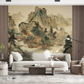Traditional Mountain Landscape Mural Wallpaper — Zen Art Print Mural Wallpaper - pure wallpaper artwork