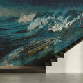 Crashing Ocean Wave Mural Wallpaper — Impressionistic Marine Art Mural Wallpaper - pure wallpaper artwork