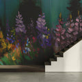 Impressionist Lupine Field Mural Wallpaper — Painterly Floral Art Mural Wallpaper - pure wallpaper artwork